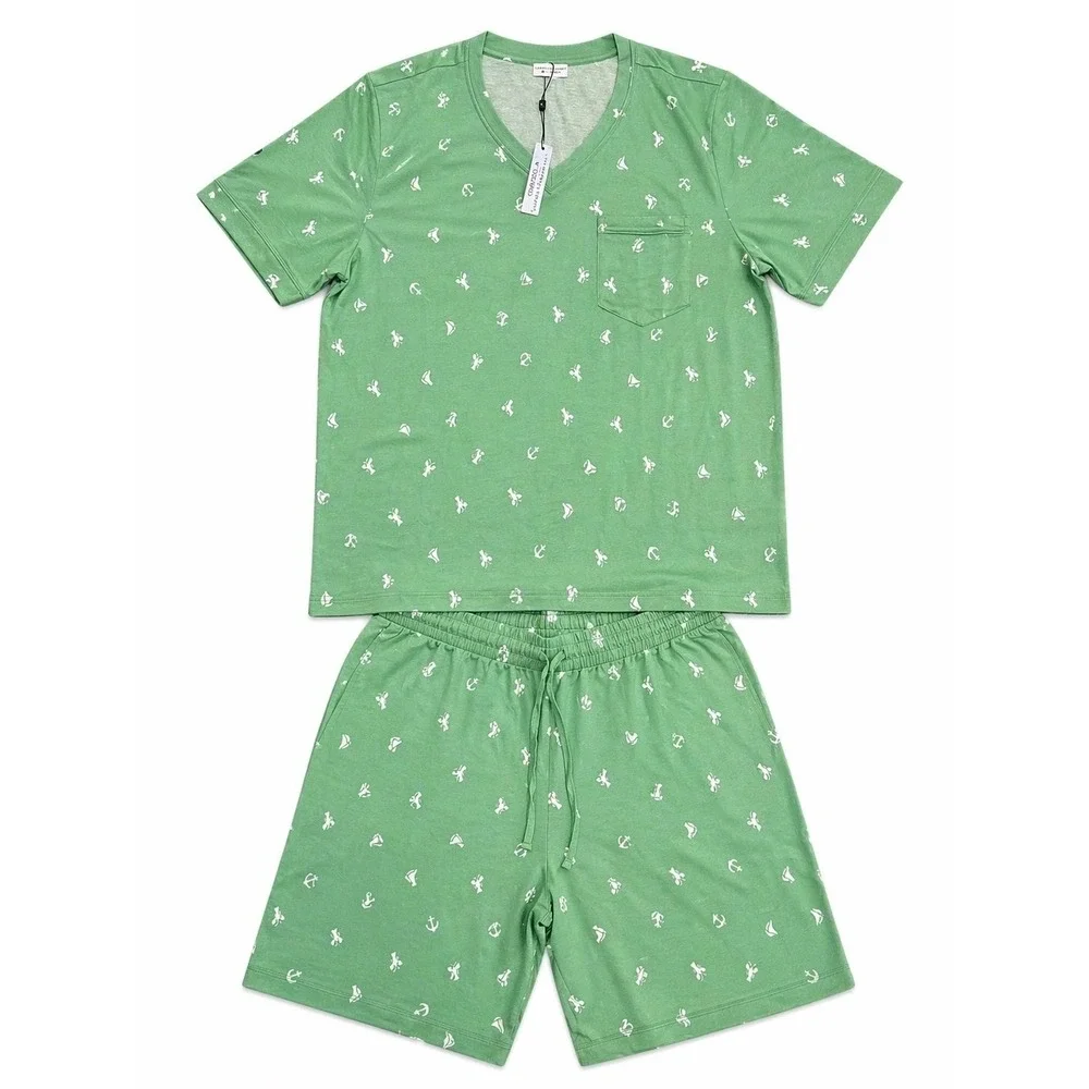 CosaBella Men's Premium Cotton Loungewear Set – V-Neck T-Shirt &‎ Shorts